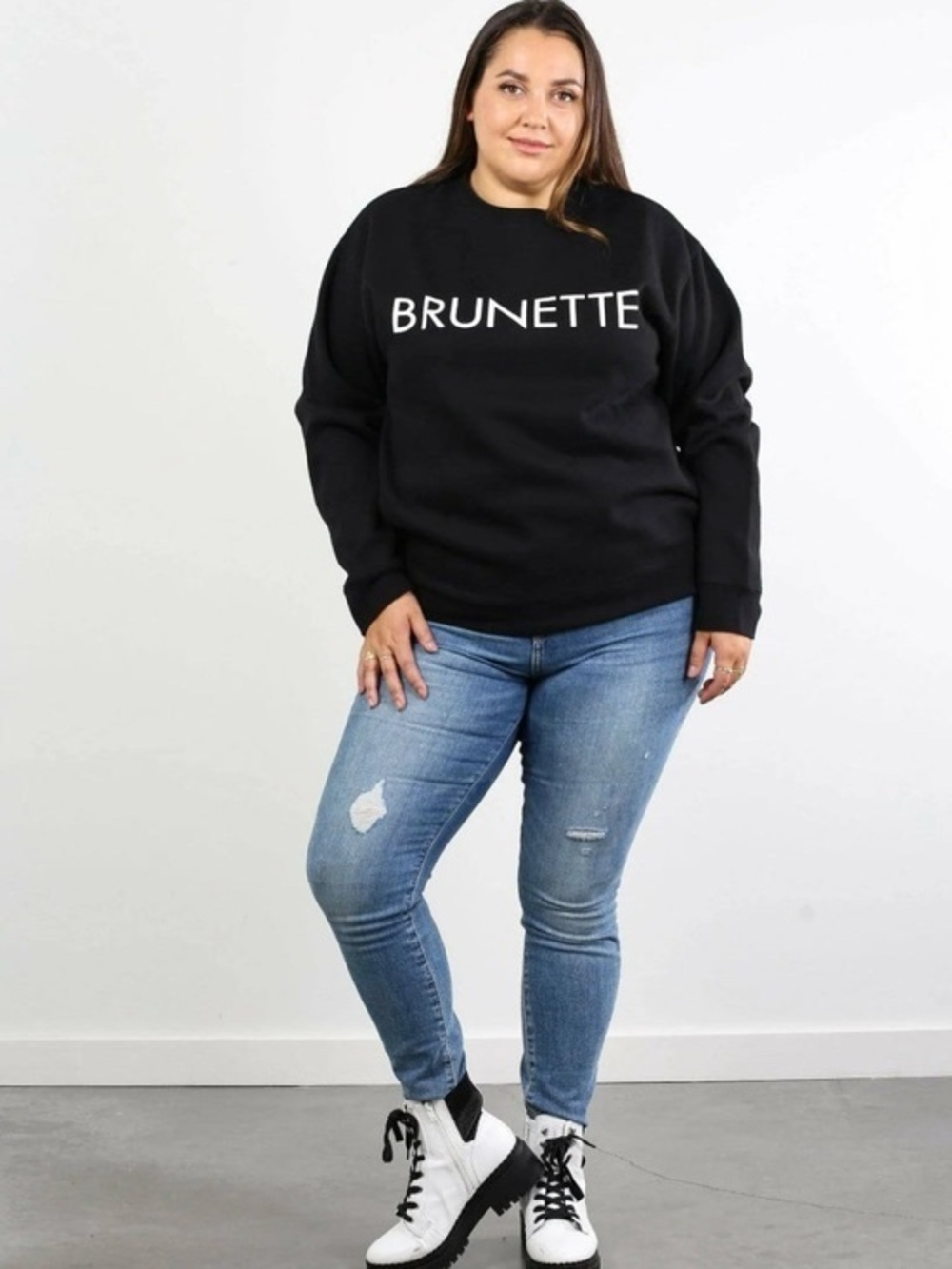 Brunette The Label Black 'BRUNETTE' Graphic Sweatshirt Size Small/Medium